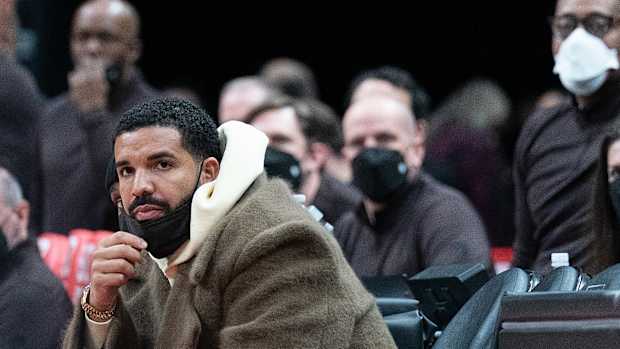 Drake wearing the Nike NOCTA Hot Step ‘White’